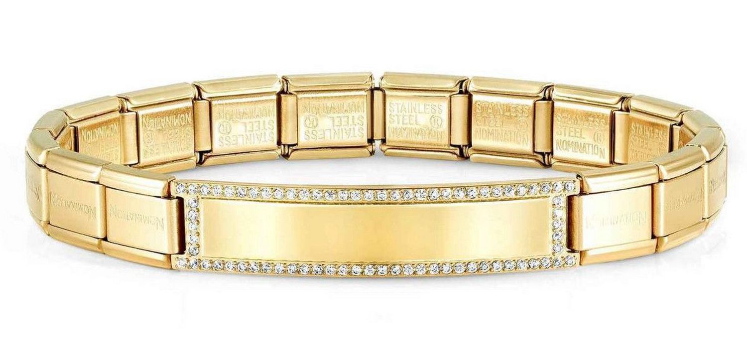 Bransoletka Nomination Trendsetter złota do graweru z blaszką ozdobiona cyrkonią 021148 012.jpg